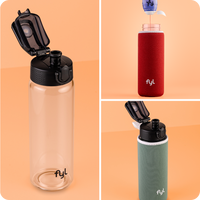 fyl Glas-Trinkflasche mit Überzug (600ml)