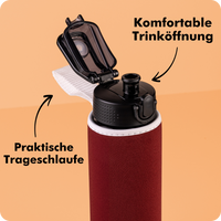 fyl Glas-Trinkflasche mit Überzug (600ml)